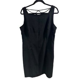 ✌️ 2/$40 ✌️ Black Sleeveless Dress With Unique Back Strap Design Size 14 By CDC